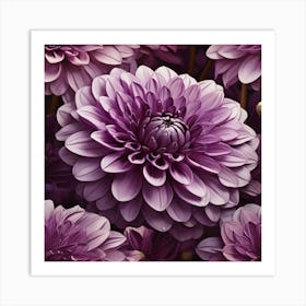 Large purple Dahlia flower 1 Art Print