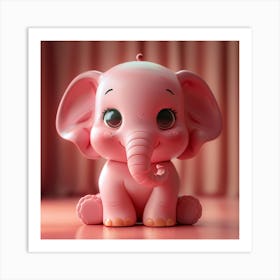 Pink Elephant 1 Art Print