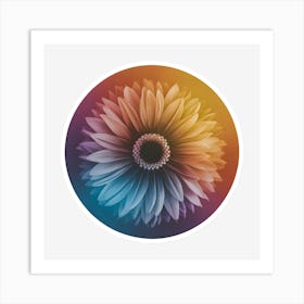 Flower In A Circle Art Print