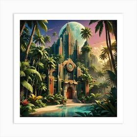 Tropical House In The Jungle Art Print