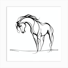 Horse Line Art 05 Art Print