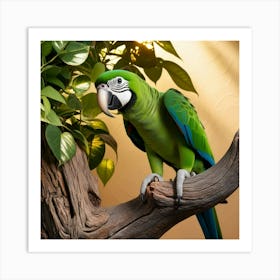 Parrot Perched On A Branch 1 Art Print