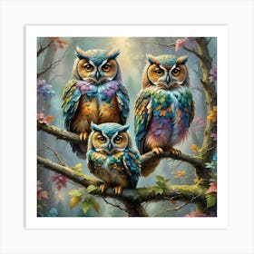 Three Owls Art Print