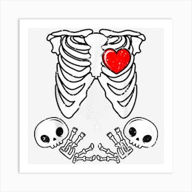 Halloween Skeleton Xray Rib Cage Costume Pregnant Women Art Print