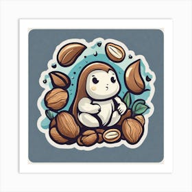 Kawaii Squirrel 1 Art Print