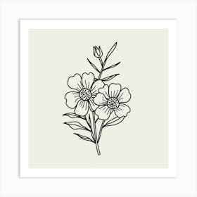 Flower Drawing 2 Art Print