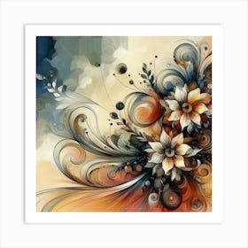 Abstract Floral Painting 1 Art Print