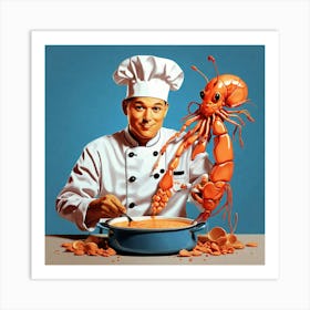 Chef Cooking Lobster Art Print