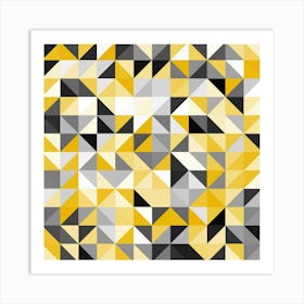 Geometric Pattern In Yellow And Black 1 Art Print