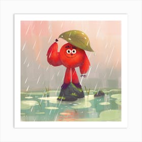 Monster In The Rain Art Print