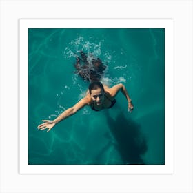 Mermaid In The Water Art Print