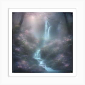 Waterfall In The Forest Art Print