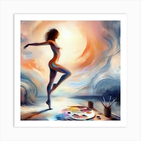 Woman and the Sun Art Print