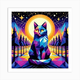 Lilo Low Poly Cat Art Print