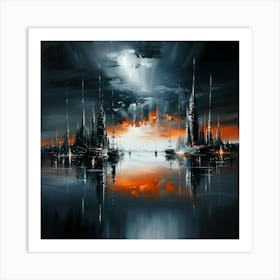 Cityscape At Night 5 Art Print