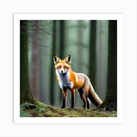 Red Fox In The Forest 17 Art Print