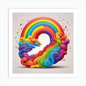 Rainbow Letter S Art Print