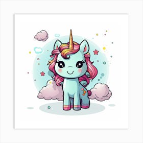 Cute Unicorn 460 Art Print