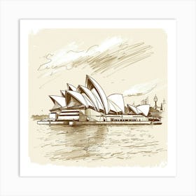 A Sydney Opera House In Sydney Hand Drawn Sketch 1719930199 1 Art Print