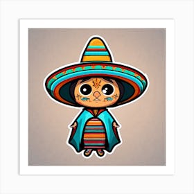 Mexican Girl In Sombren Art Print