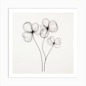 Three Flowers Art Print