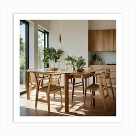 A Photo Of A Kitchen With A Modern Dining Table 6 Art Print