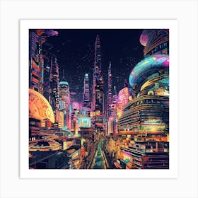 Futuristic City 12 Art Print