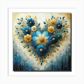 Heart Of Flowers acrylic art Art Print