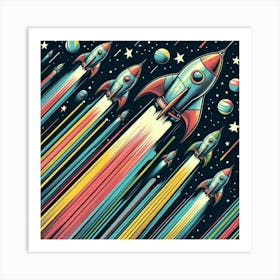 Retro Futuristic Elements,Retro Futuristic Background,Retro Futuristic Templates (15) Art Print