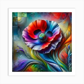 Colorful Poppy Art Print