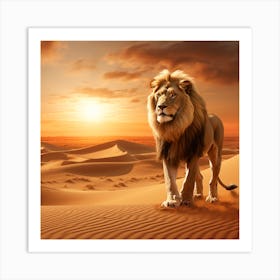 Lion In The Desert 1 Art Print