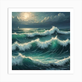 Illustrative Albedo Restless Sea Art 0 Art Print