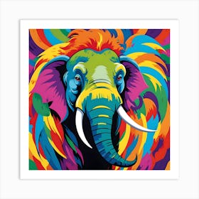 NEON WOLLY MAMONTH Art Print