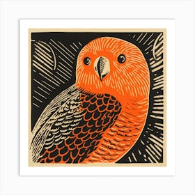 Retro Bird Lithograph Budgerigar 3 Art Print