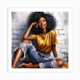 Afro Girl 75 Art Print