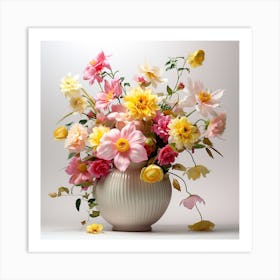 Flower Arrangement In A Vase Art Print