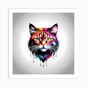 Colorful Cat 5 Art Print