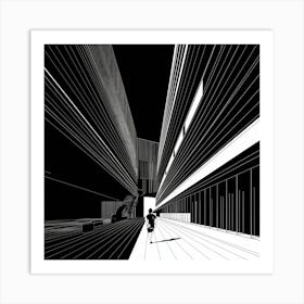 City In Black And White Art Print