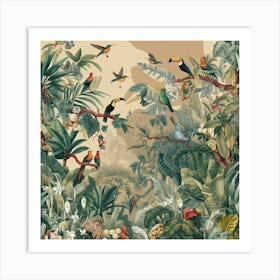 Jungle Toucan Yellow (3) Art Print