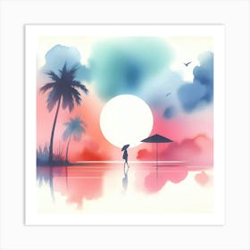 Sunset Beach Art Print