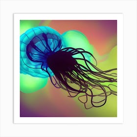 Jellyfish - Jellyfish Stock Videos & Royalty-Free Footage 3 Art Print