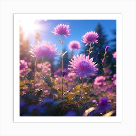 Packed With Tiny Blooms Aster Plants Look Full And Colorful When Blooming Art Print