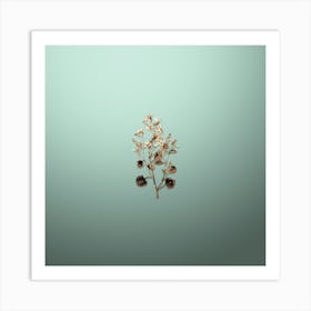 Gold Botanical Dalmatian Wall Campanula on Mint Green n.0630 Art Print