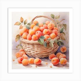 A basket of apricots 1 Art Print