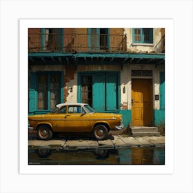 Old Car On The Street Art Print