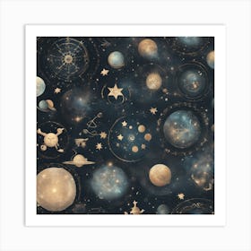 Planets And Stars Art Print