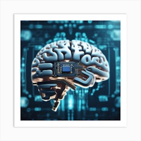 Brain With A Chip On It Art Print