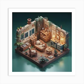 Isometric Art, house deream 3d 8 Art Print