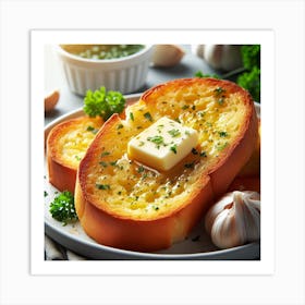 Buttered Garlic Bread Art Print