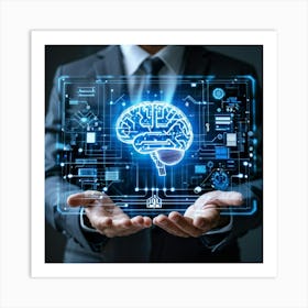 An Ultra Clear Digital Render Of A Cyber Security Concept Icon Fusing Business Brain Development (1) 2 Art Print